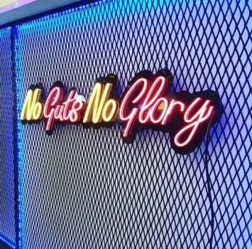 Neon Led No guts no glory wall lamp for your home, office or shop!